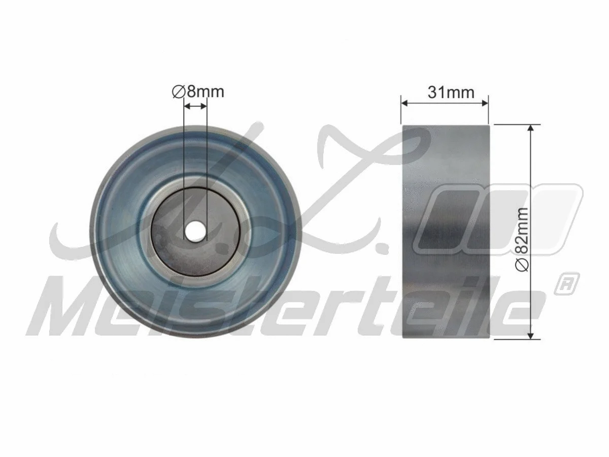 Deflection/Guide Pulley, V-ribbed belt (AZMT-20-031-1411)