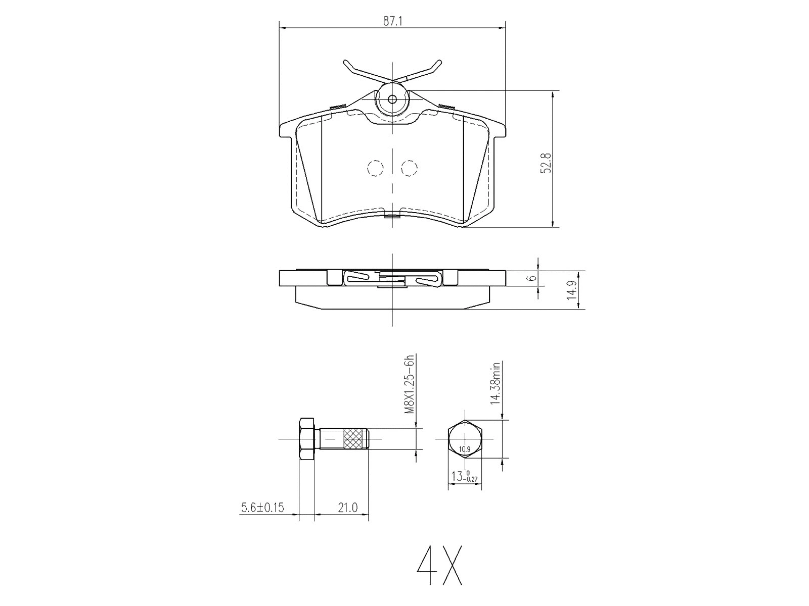 Brake Pad Set, disc brake (AZMT-44-022-1361)