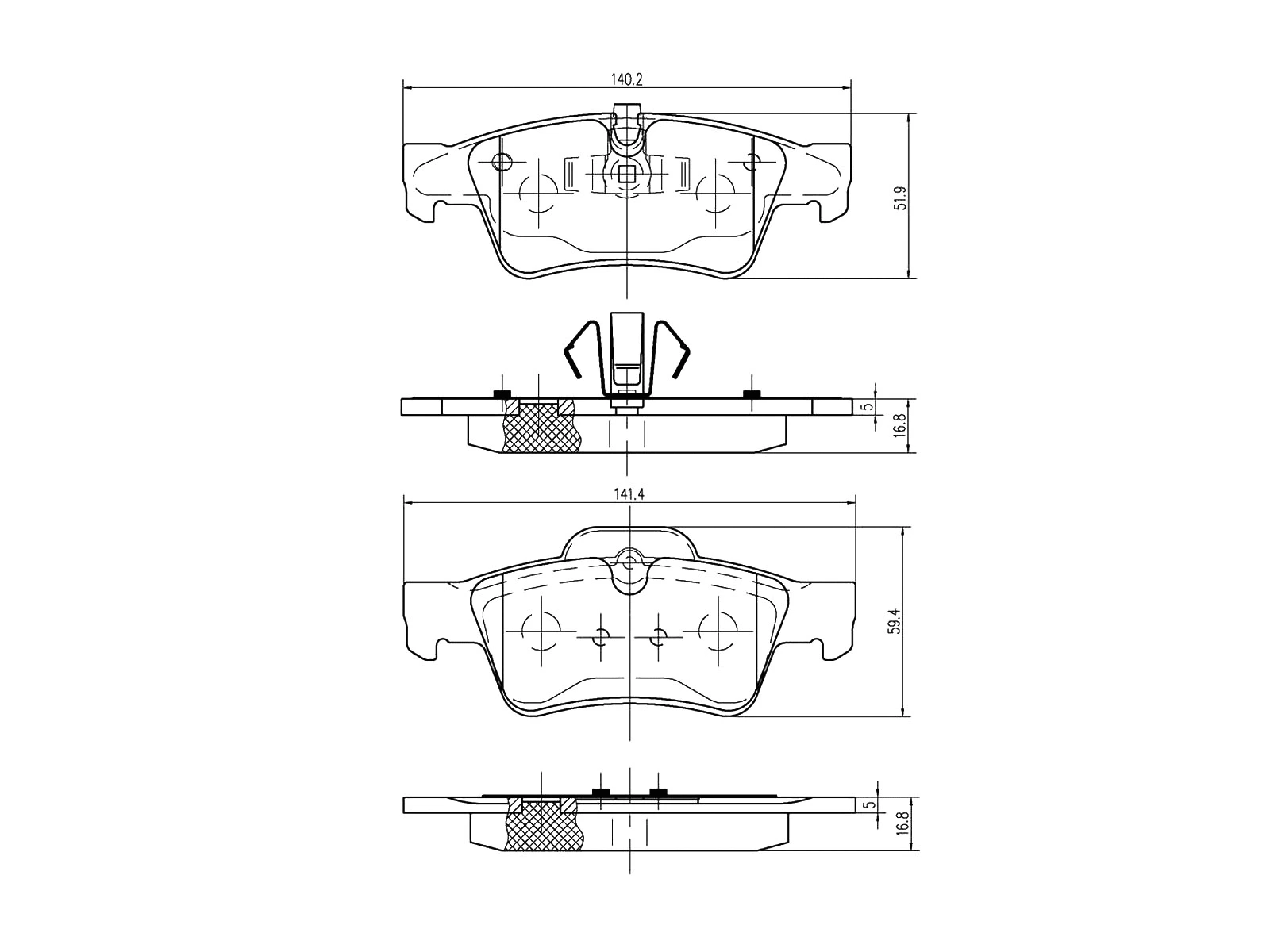 Brake Pad Set, disc brake (AZMT-44-022-1228)