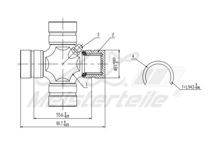 Joint, propshaft (AZMT-42-041-1004)