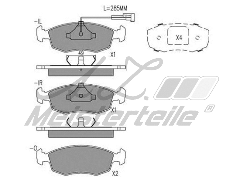 Brake Pad Set, disc brake (AZMT-44-022-2161)