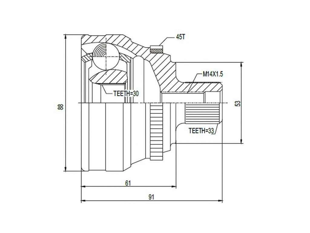 Joint Kit, drive shaft (AZMT-43-030-1042)
