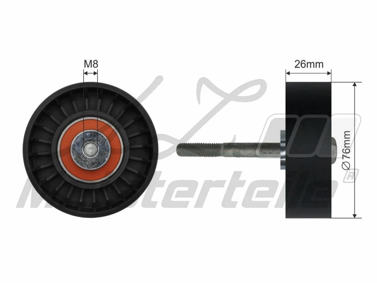 Deflection/Guide Pulley, V-ribbed belt