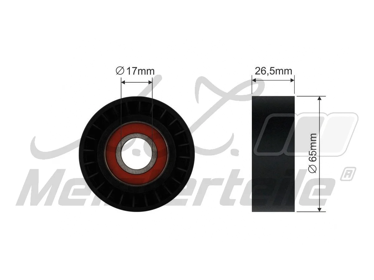 Deflection/Guide Pulley, V-ribbed belt