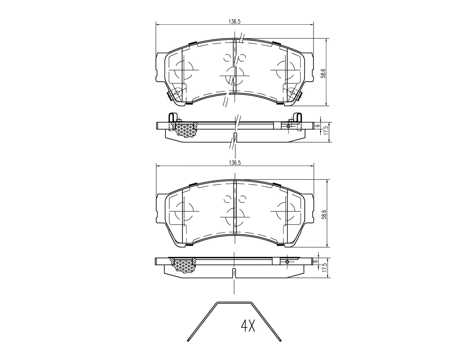 Brake Pad Set, disc brake (AZMT-44-022-1306)