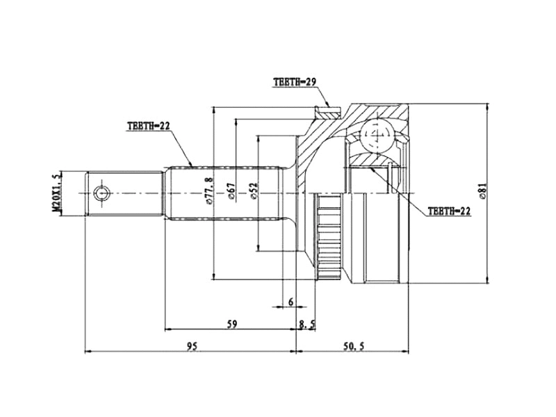 Joint Kit, drive shaft (AZMT-43-030-1022)