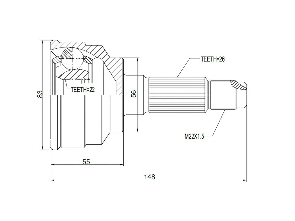 Joint Kit, drive shaft (AZMT-43-030-1079)