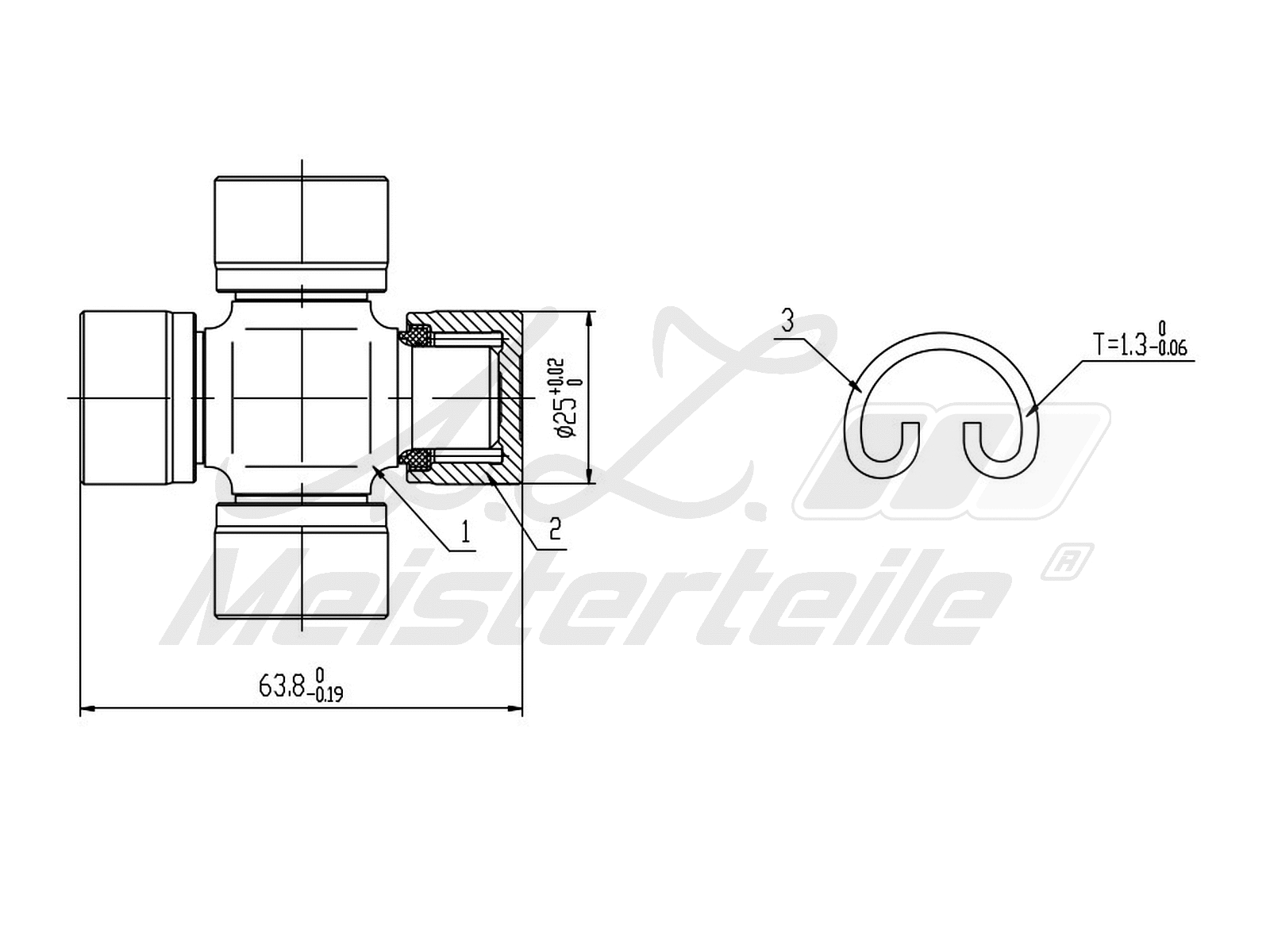 Joint, propshaft (AZMT-42-041-1006)