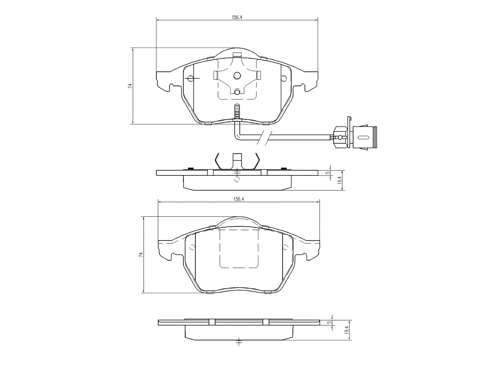 Brake Pad Set, disc brake (AZMT-44-022-1370)