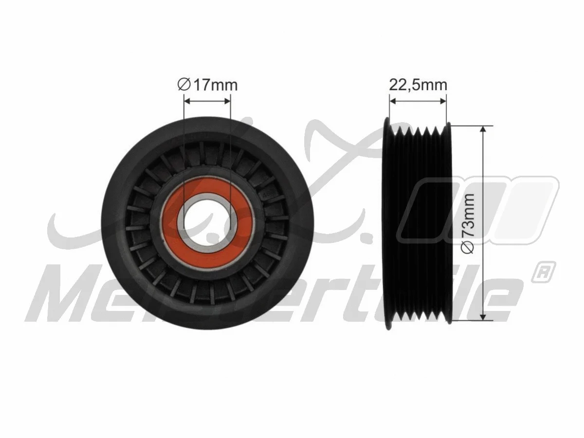 Deflection/Guide Pulley, V-ribbed belt