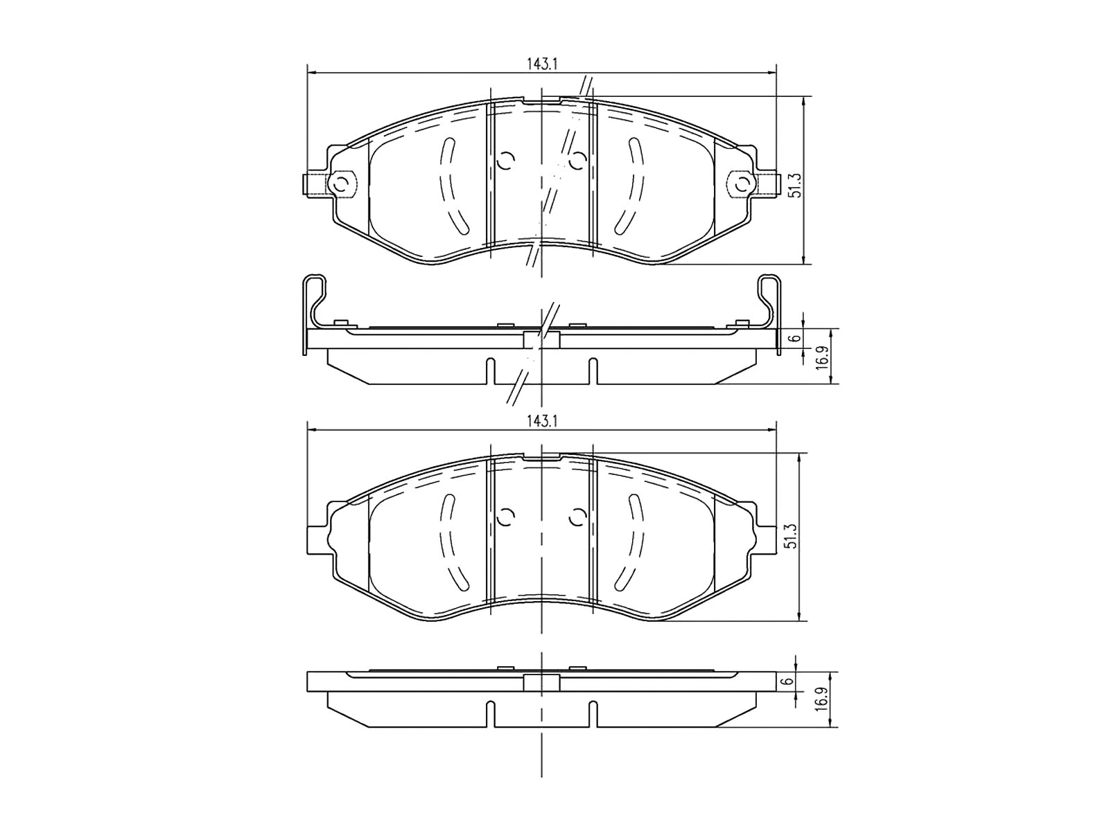 Brake Pad Set, disc brake (AZMT-44-022-1248)