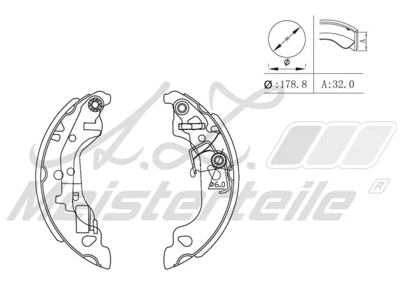 Brake Shoe Set (AZMT-44-026-1021)