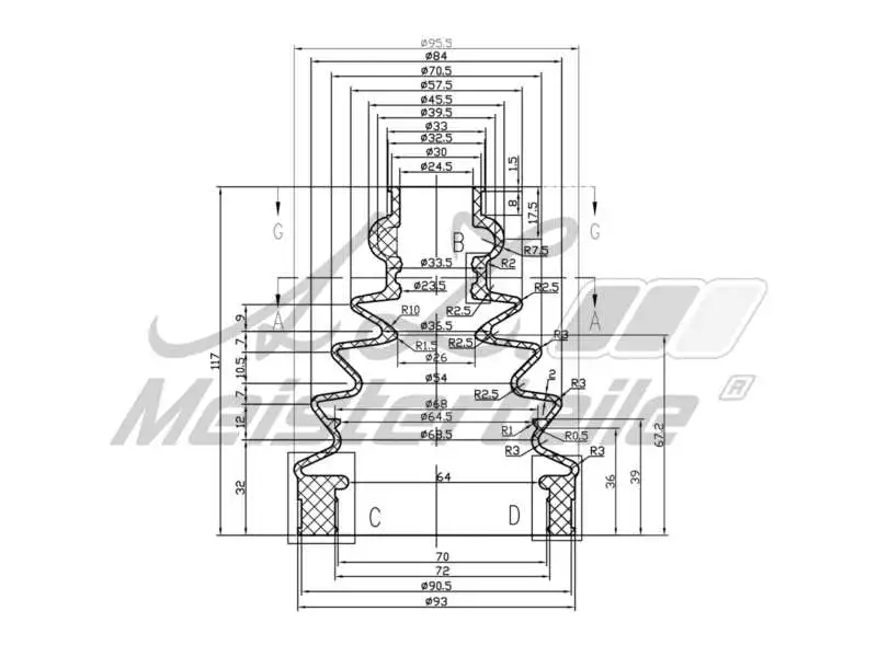 Bellow Kit, drive shaft (AZMT-43-020-1314)