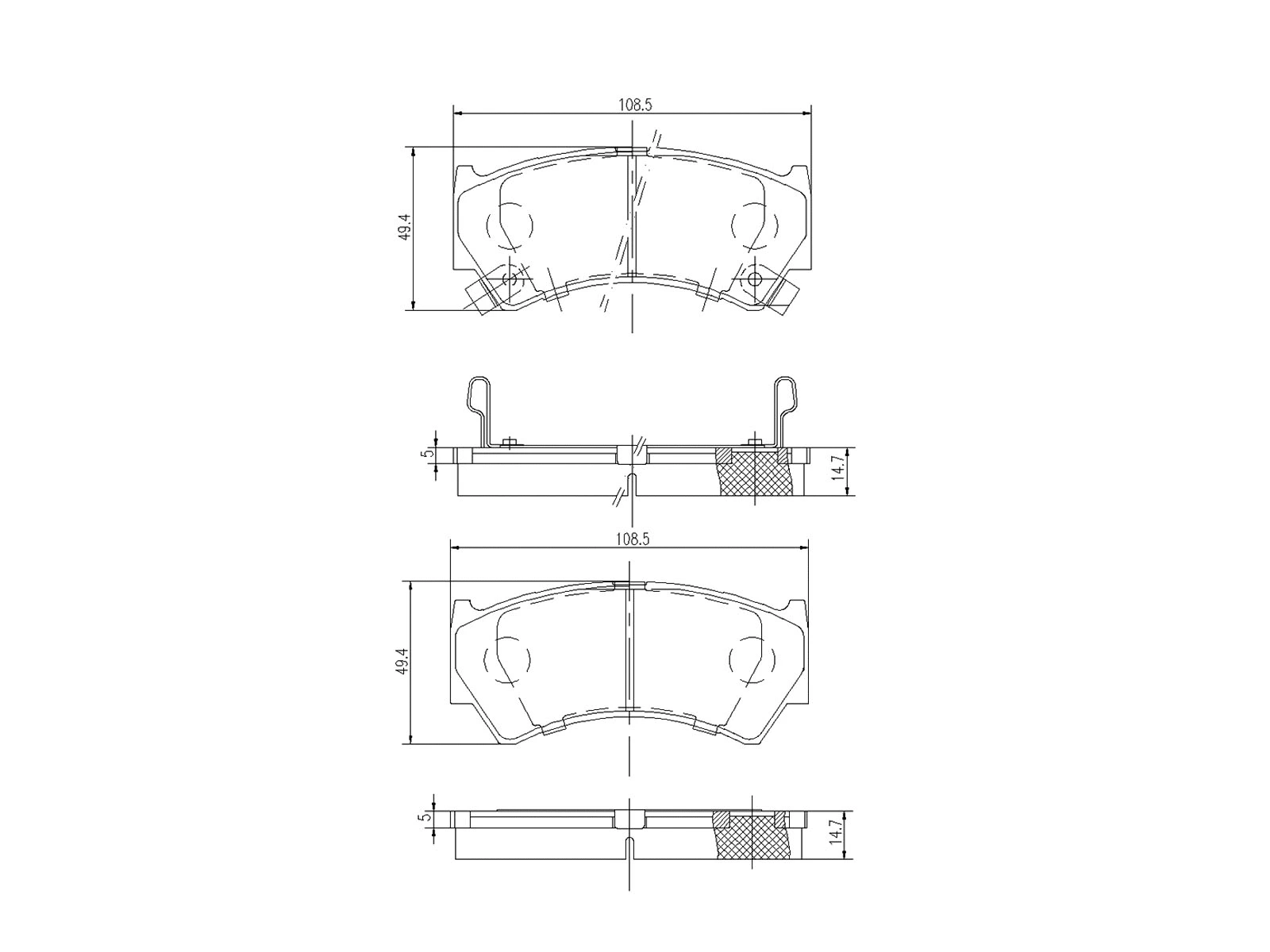 Brake Pad Set, disc brake (AZMT-44-022-1146)