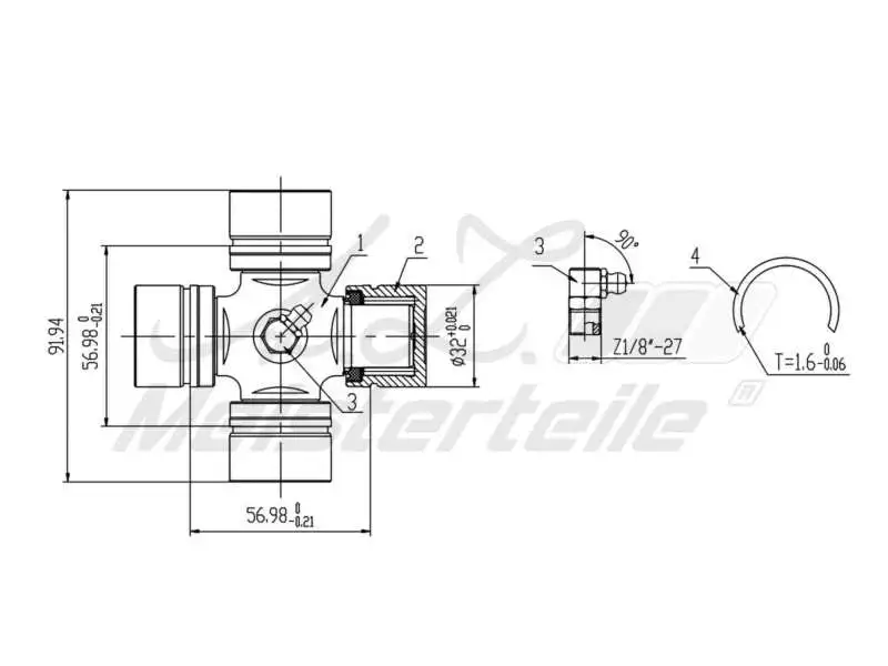 Joint, propshaft (AZMT-42-041-1040)