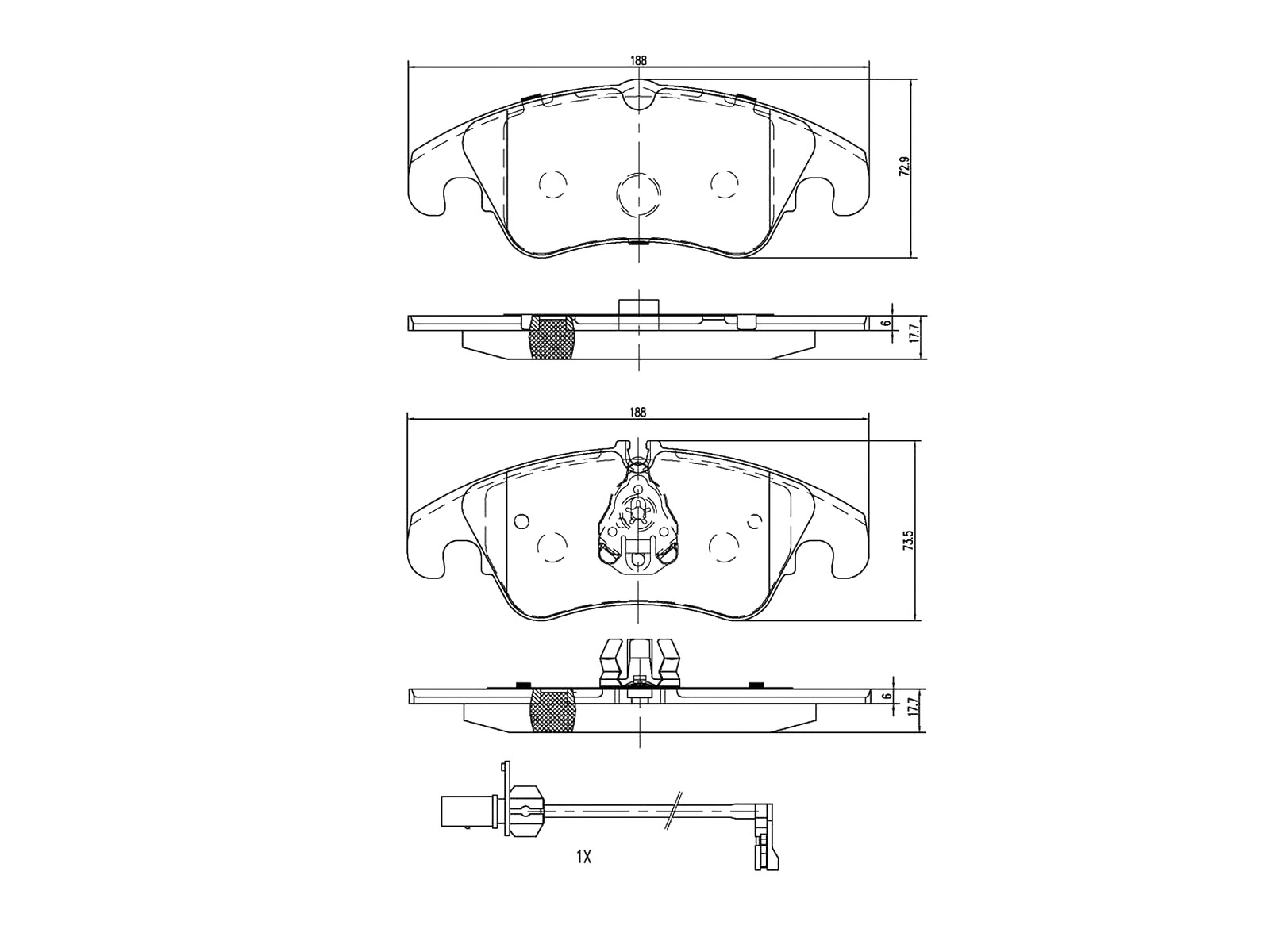 Brake Pad Set, disc brake (AZMT-44-022-1296)