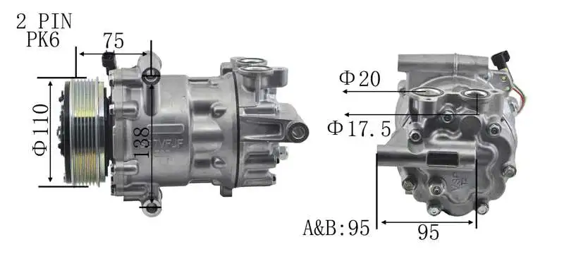 Compressor, air conditioning (AZMT-45-041-1150)