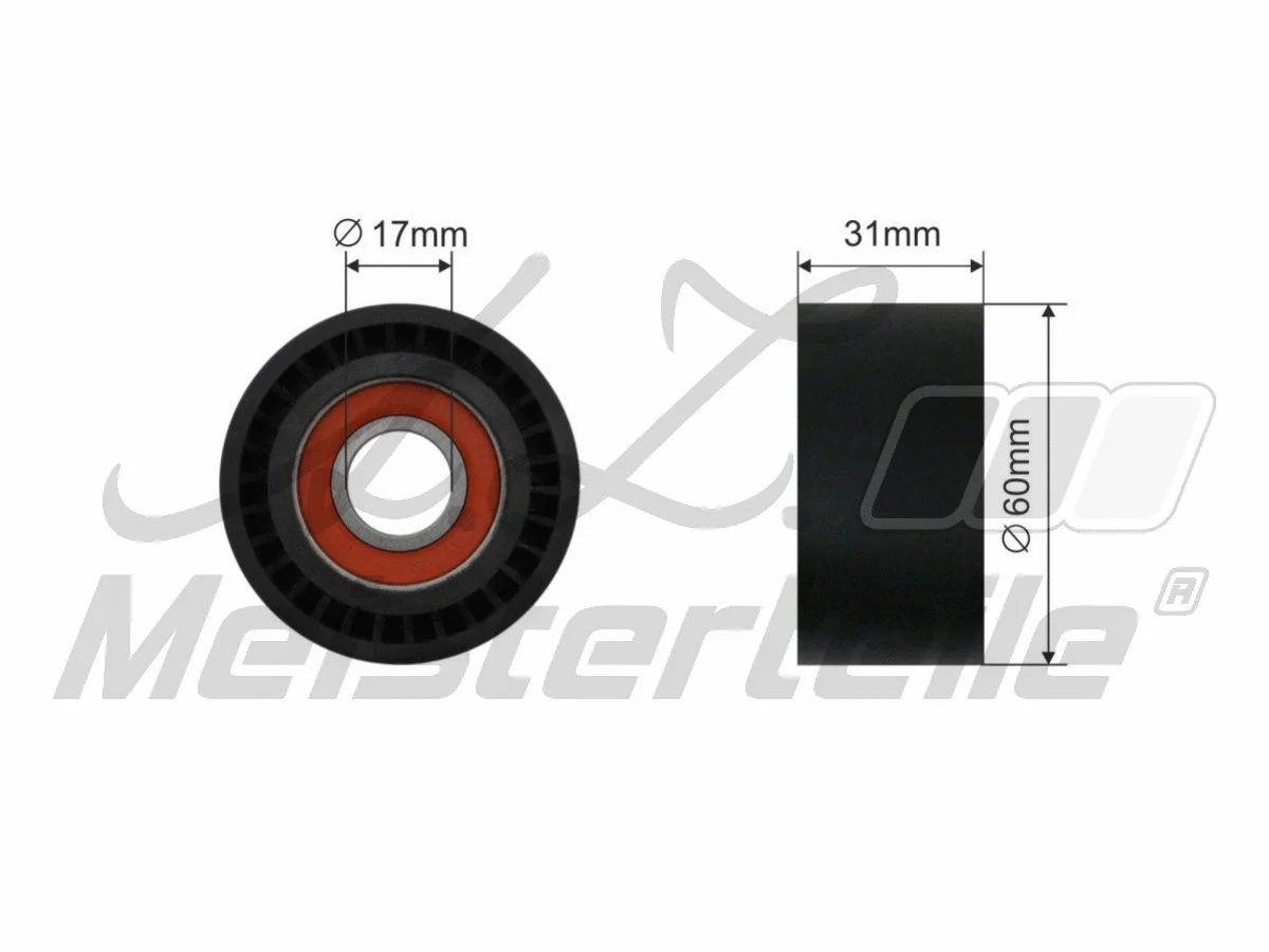Deflection/Guide Pulley, V-ribbed belt