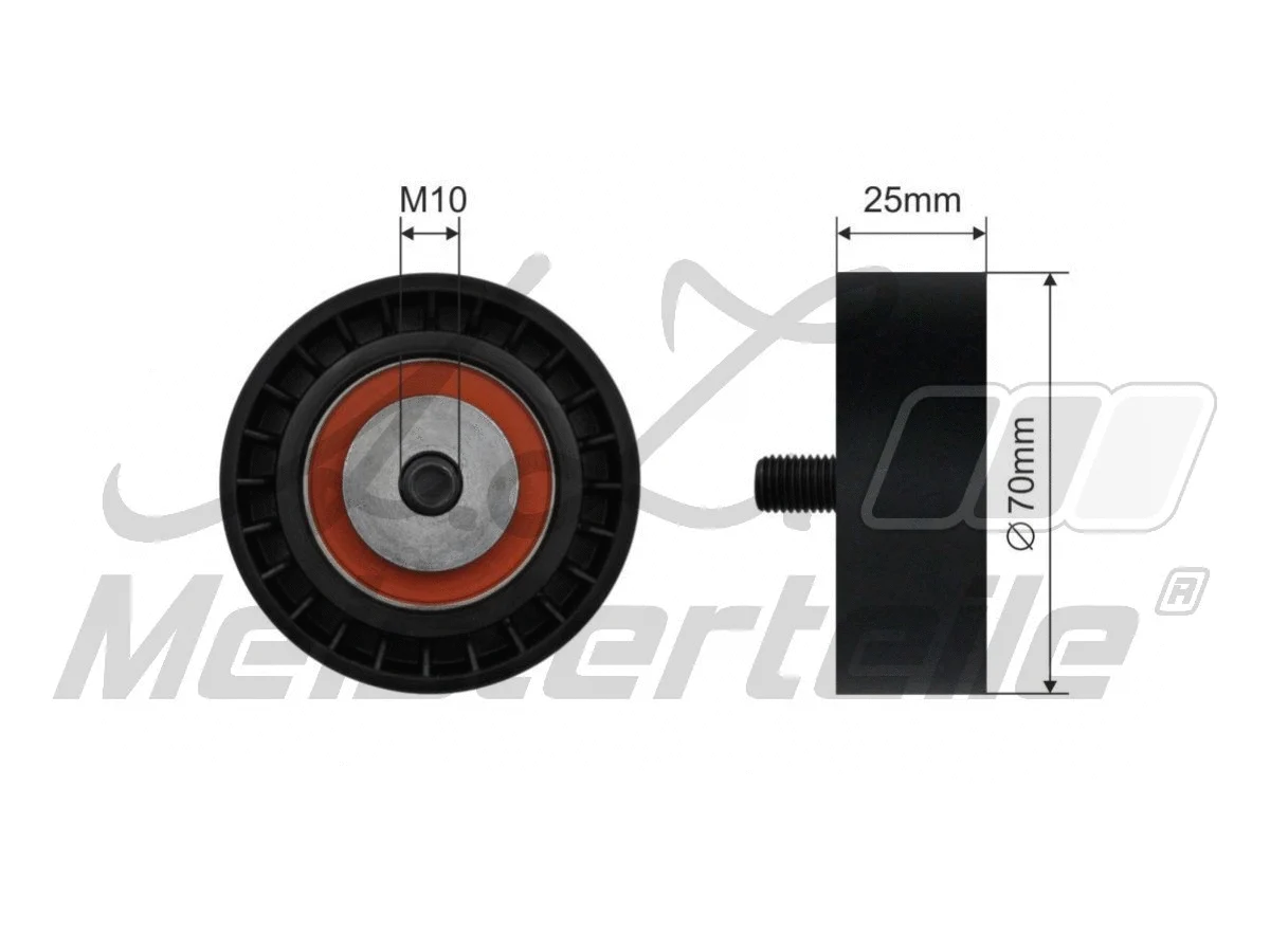 Deflection/Guide Pulley, V-ribbed belt