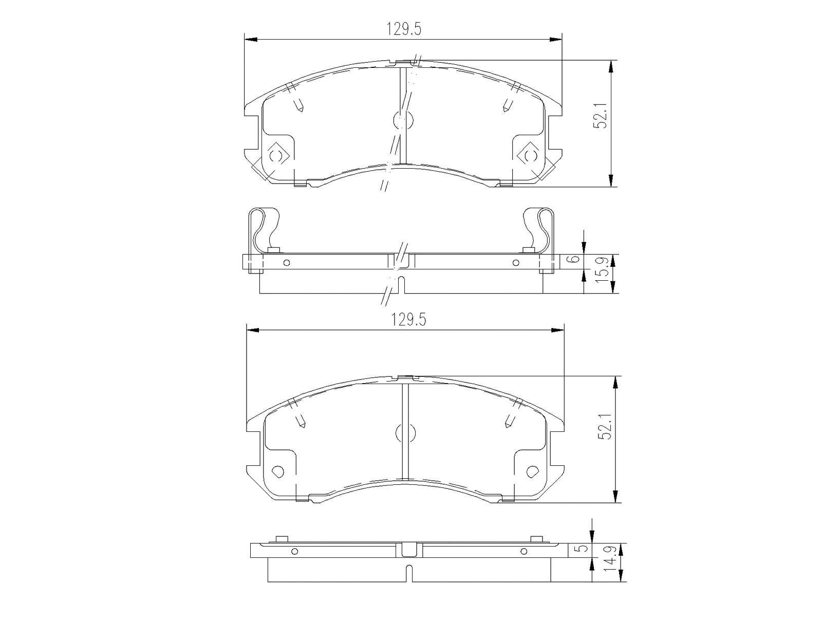 Brake Pad Set, disc brake (AZMT-44-022-1365)
