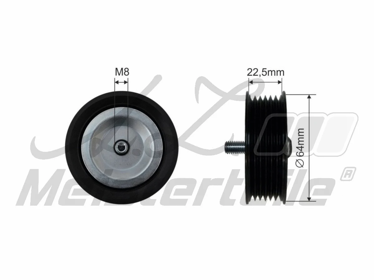 Deflection/Guide Pulley, V-ribbed belt