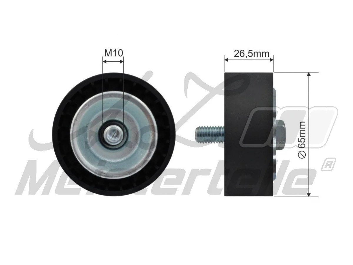 Deflection/Guide Pulley, V-ribbed belt