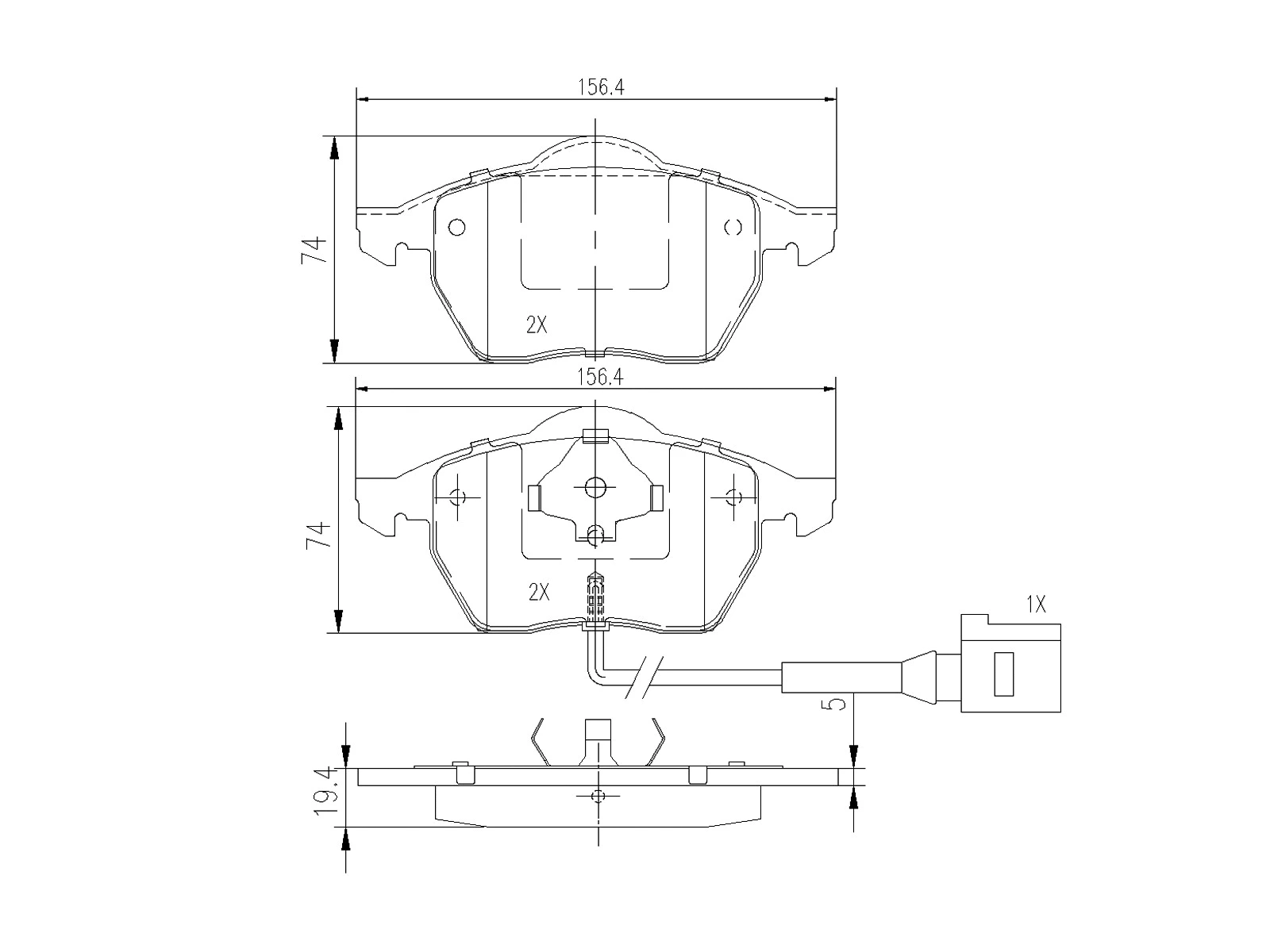 Brake Pad Set, disc brake (AZMT-44-022-1124)