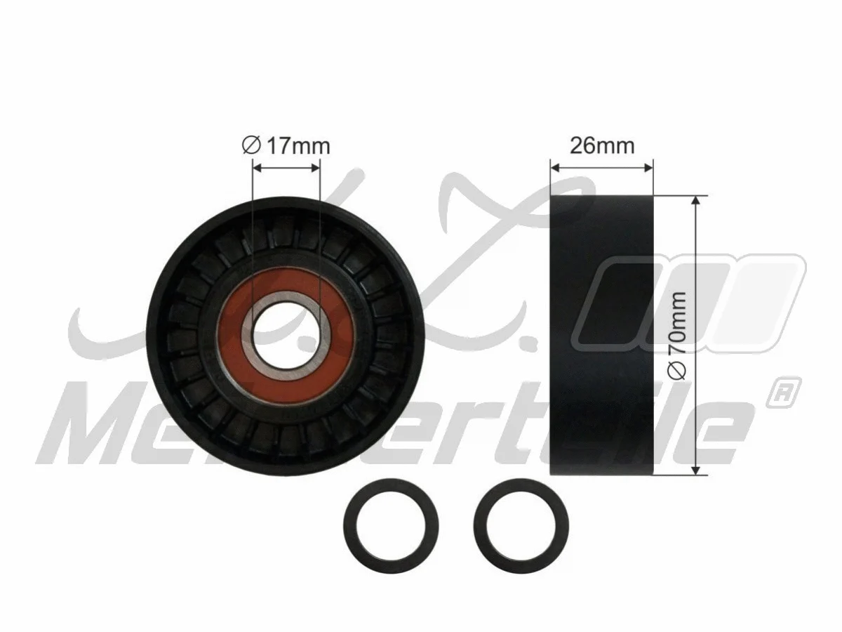 Deflection/Guide Pulley, V-ribbed belt