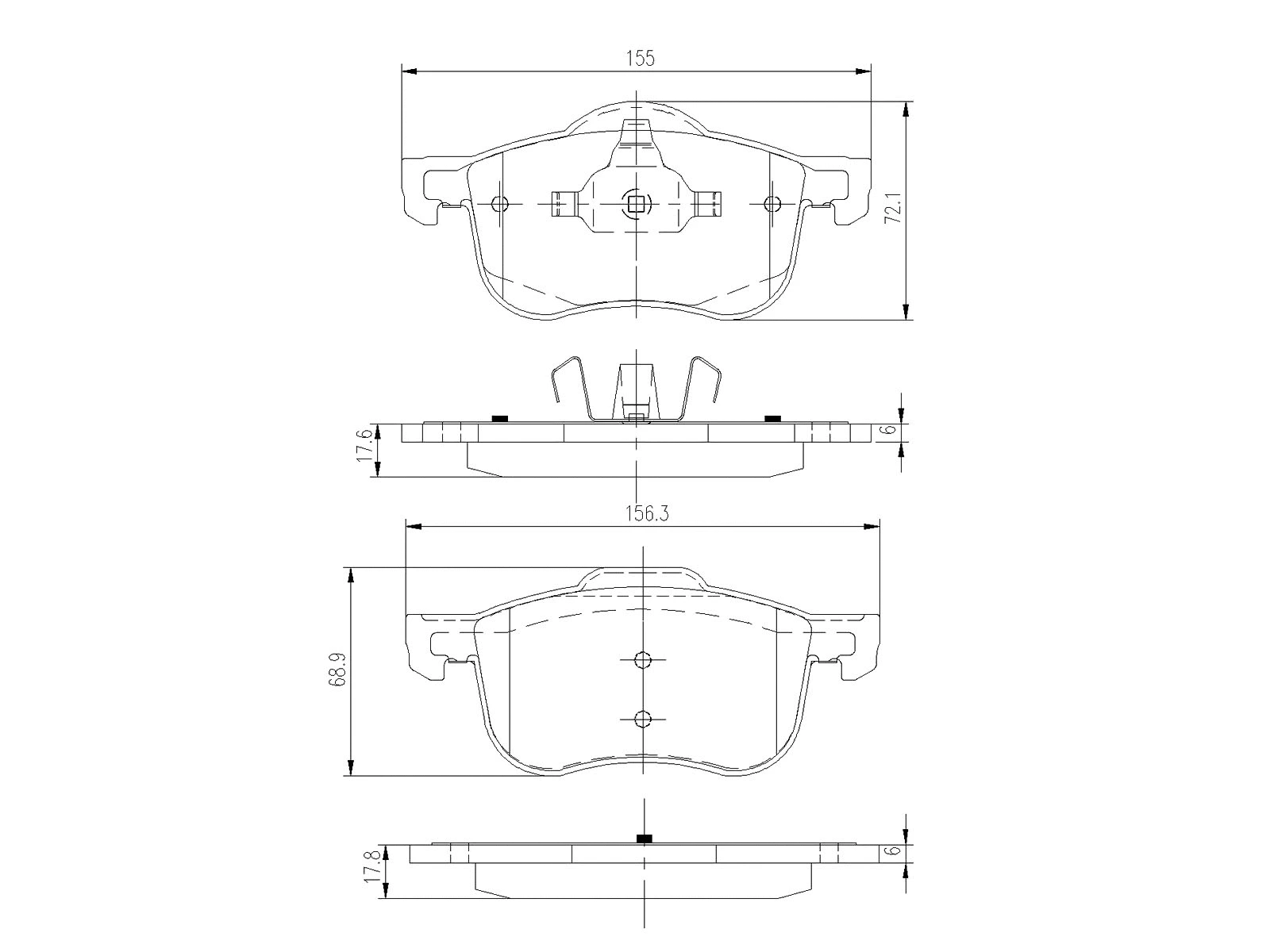 Brake Pad Set, disc brake (AZMT-44-022-1072)