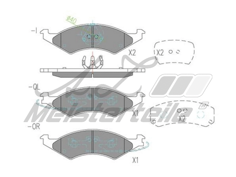 Brake Pad Set, disc brake (AZMT-44-022-2464)