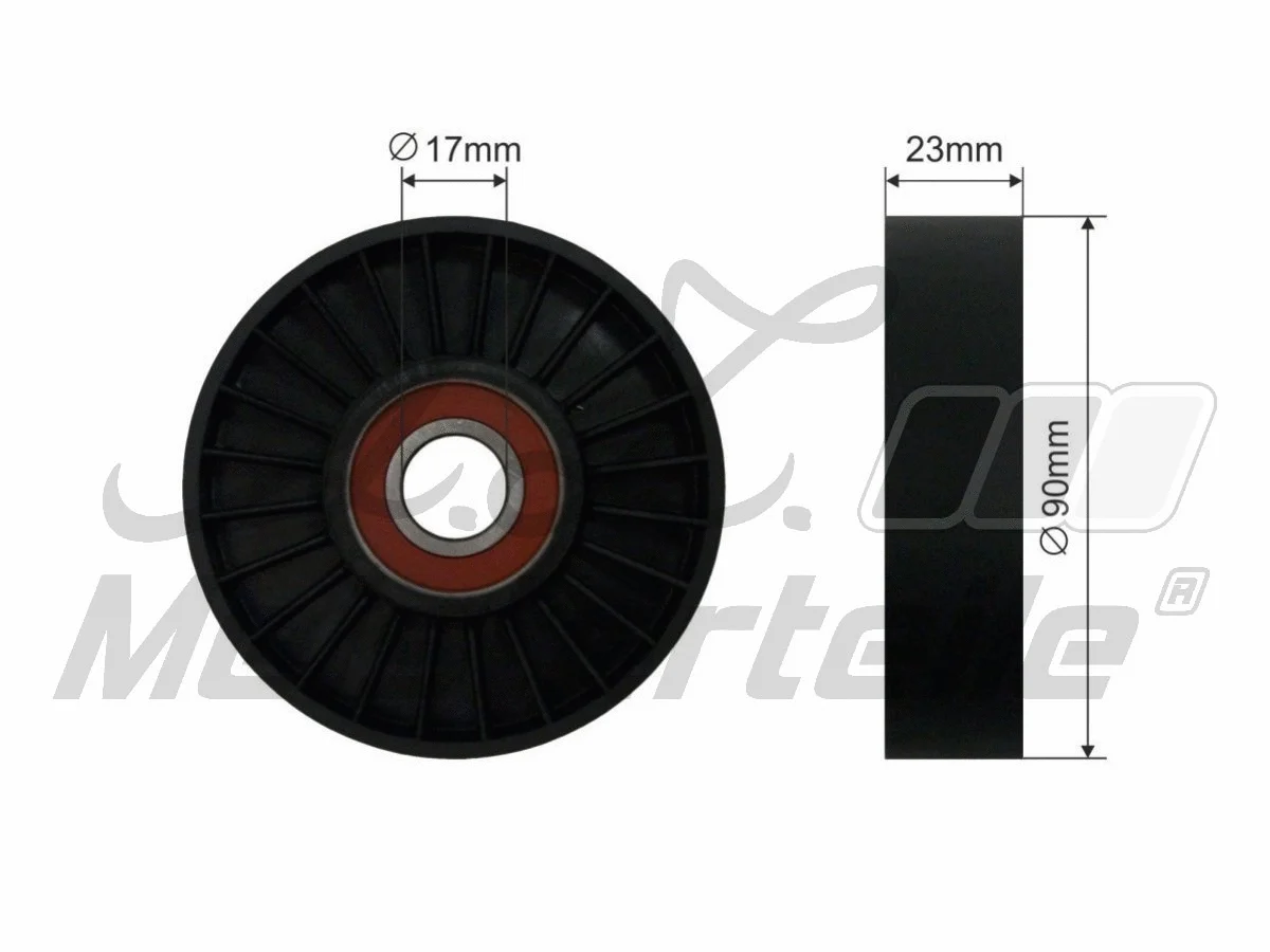 Deflection/Guide Pulley, V-ribbed belt