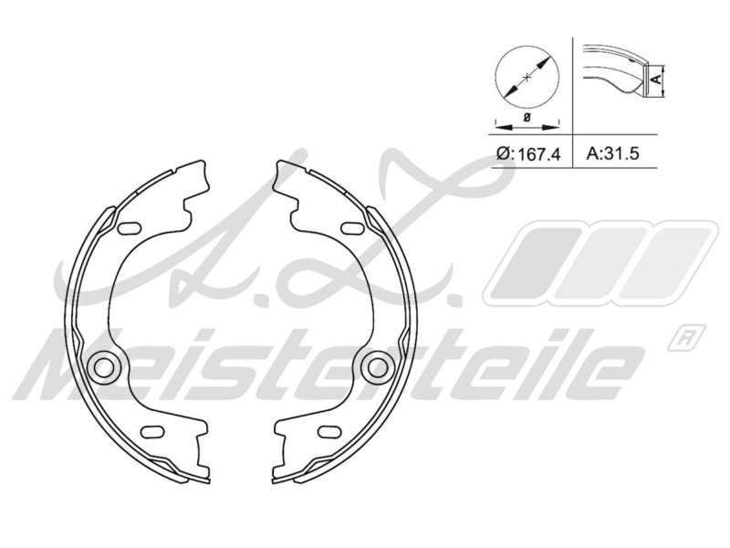 Brake Shoe Set (AZMT-44-026-1254)