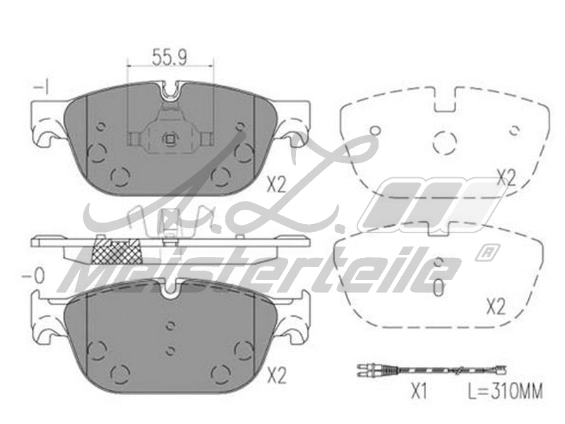 Brake Pad Set, disc brake (AZMT-44-022-1654)