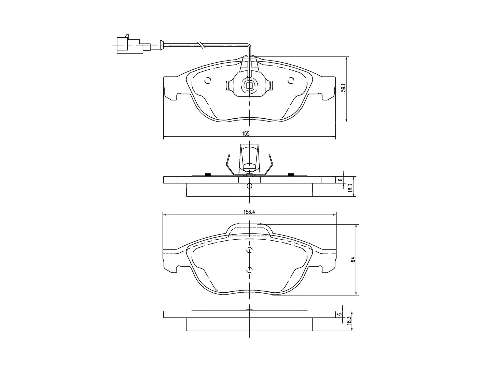 Brake Pad Set, disc brake (AZMT-44-022-1038)