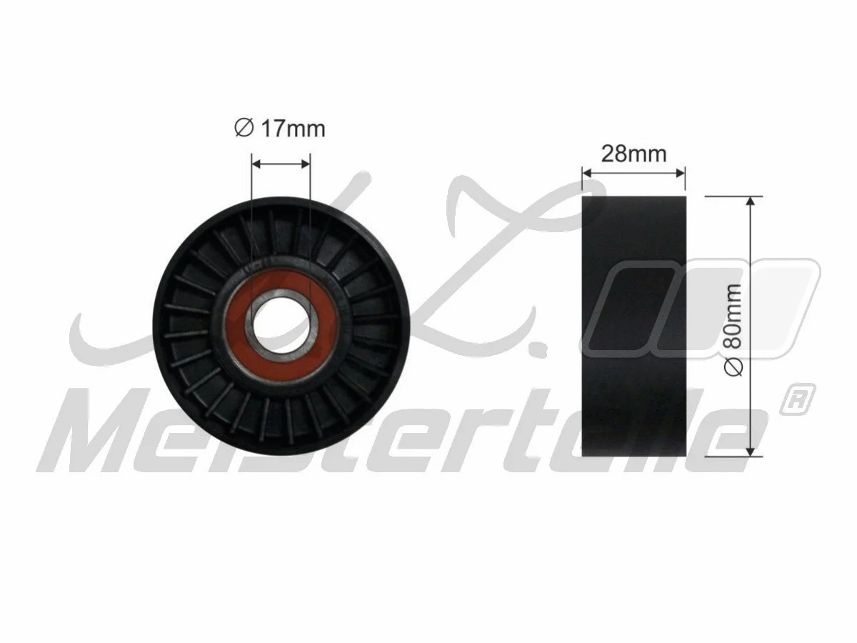 Deflection/Guide Pulley, V-ribbed belt