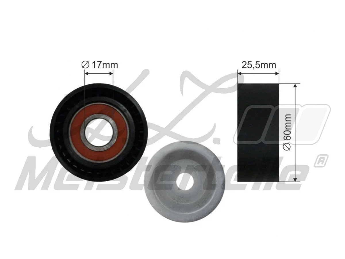 Deflection/Guide Pulley, V-ribbed belt