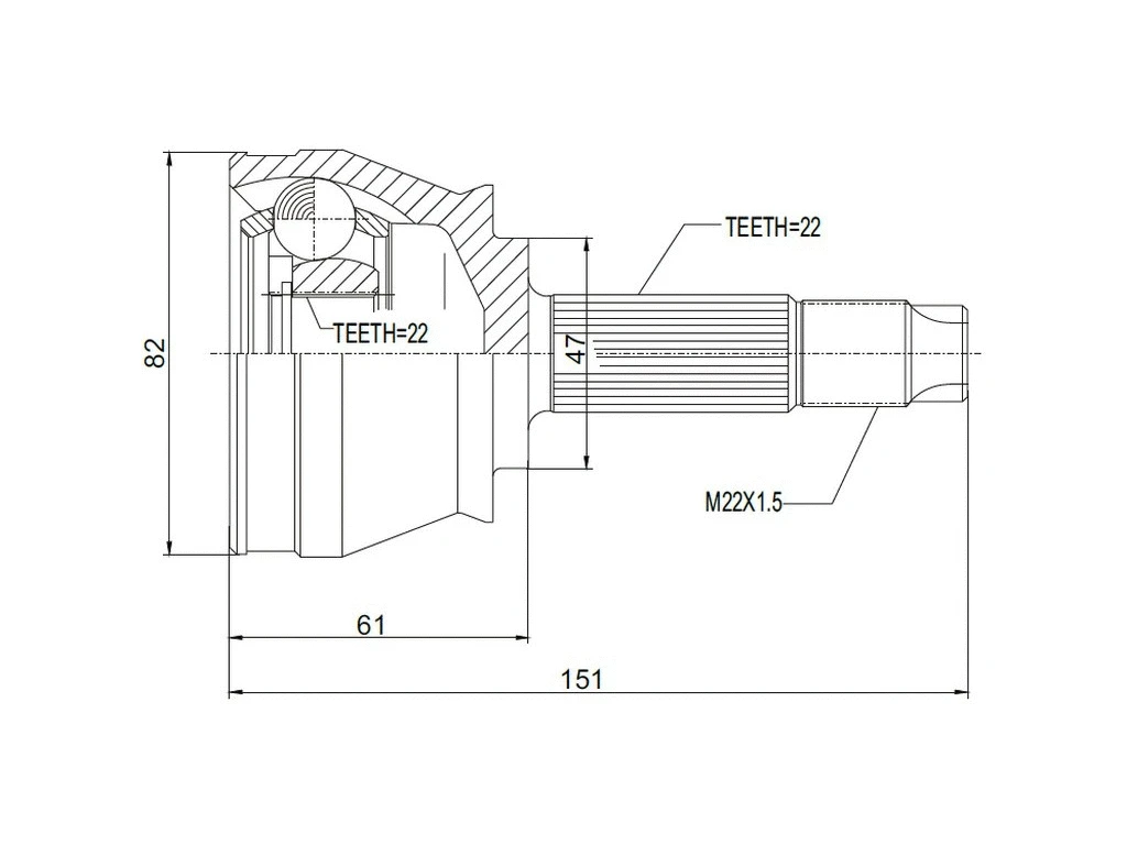 Joint Kit, drive shaft (AZMT-43-030-1084)