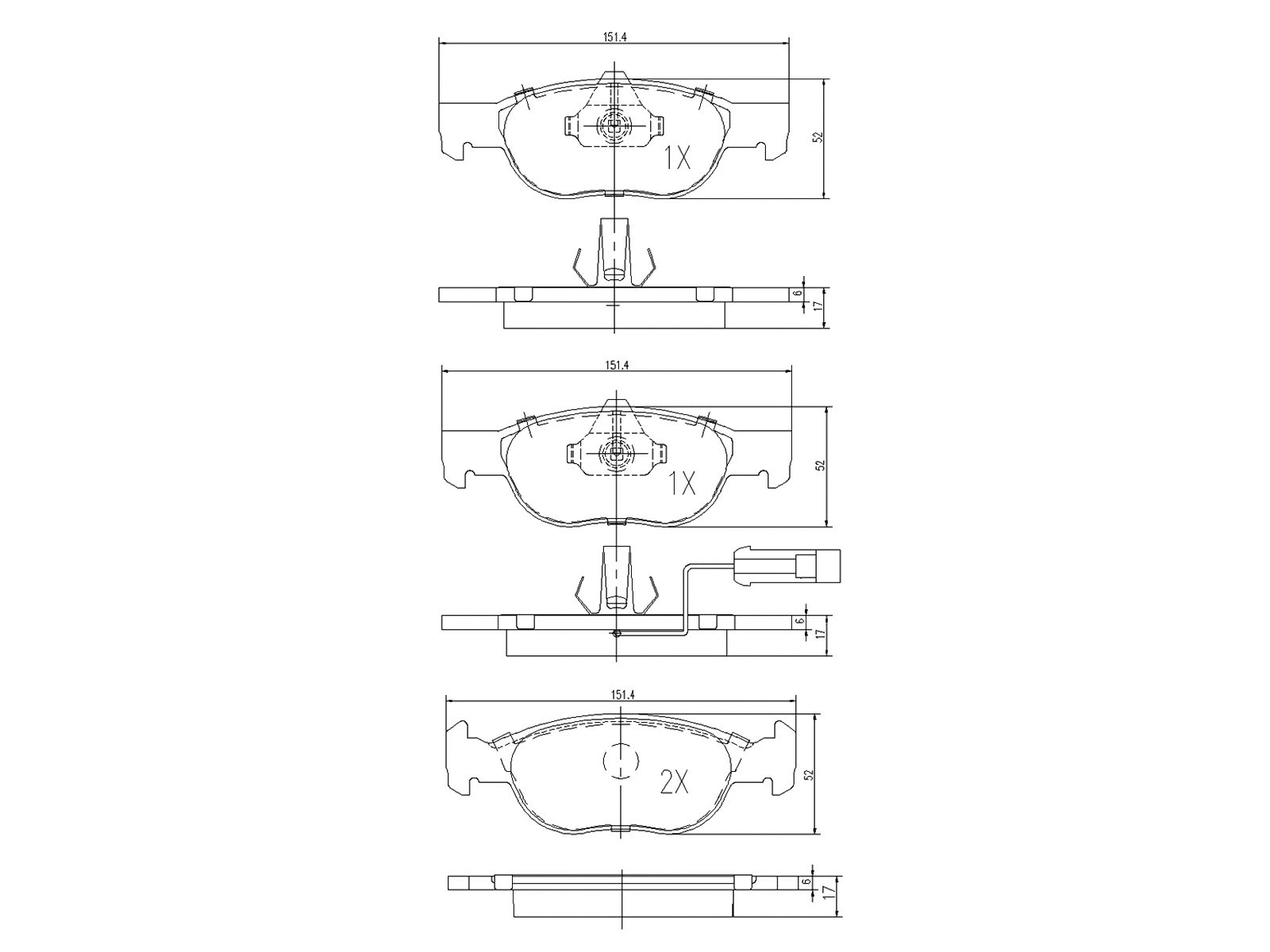 Brake Pad Set, disc brake (AZMT-44-022-1008)