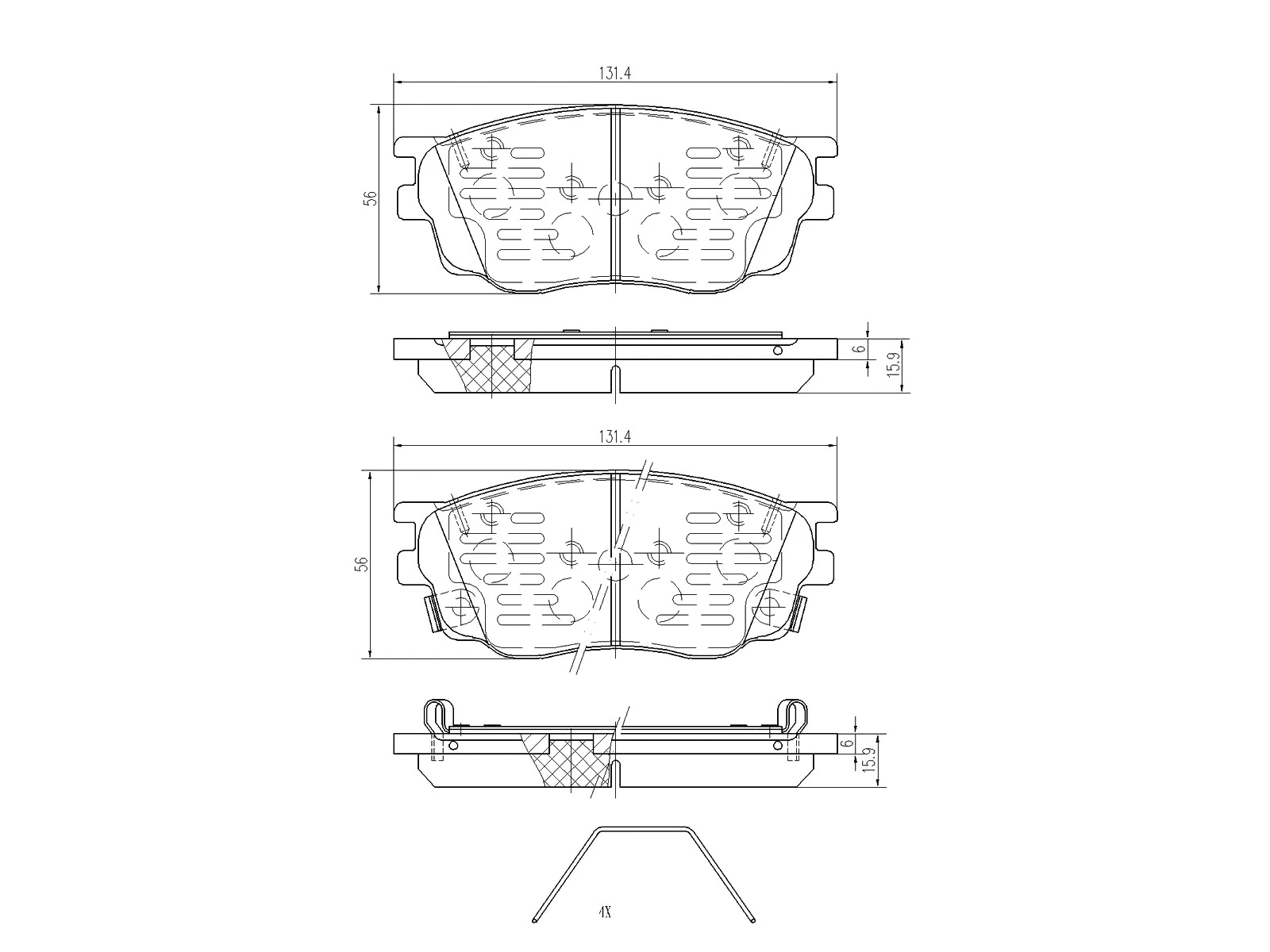 Brake Pad Set, disc brake (AZMT-44-022-1198)