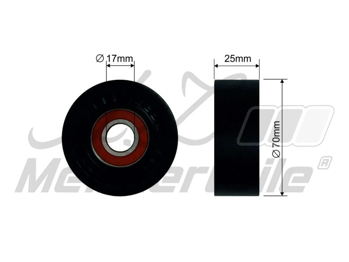 Deflection/Guide Pulley, V-ribbed belt
