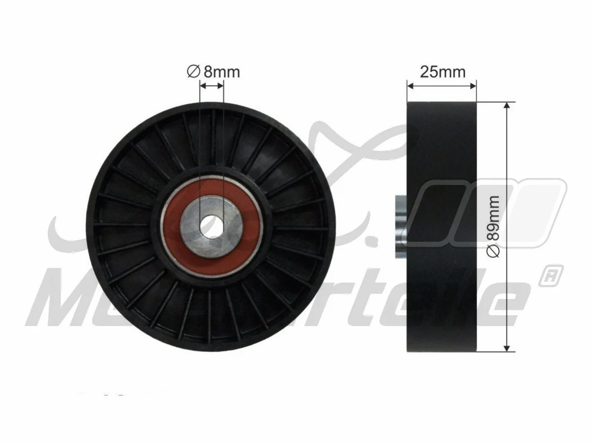 Deflection/Guide Pulley, V-ribbed belt