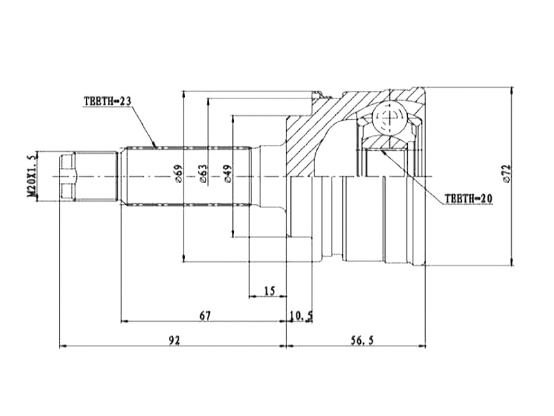 Joint Kit, drive shaft (AZMT-43-030-1062)