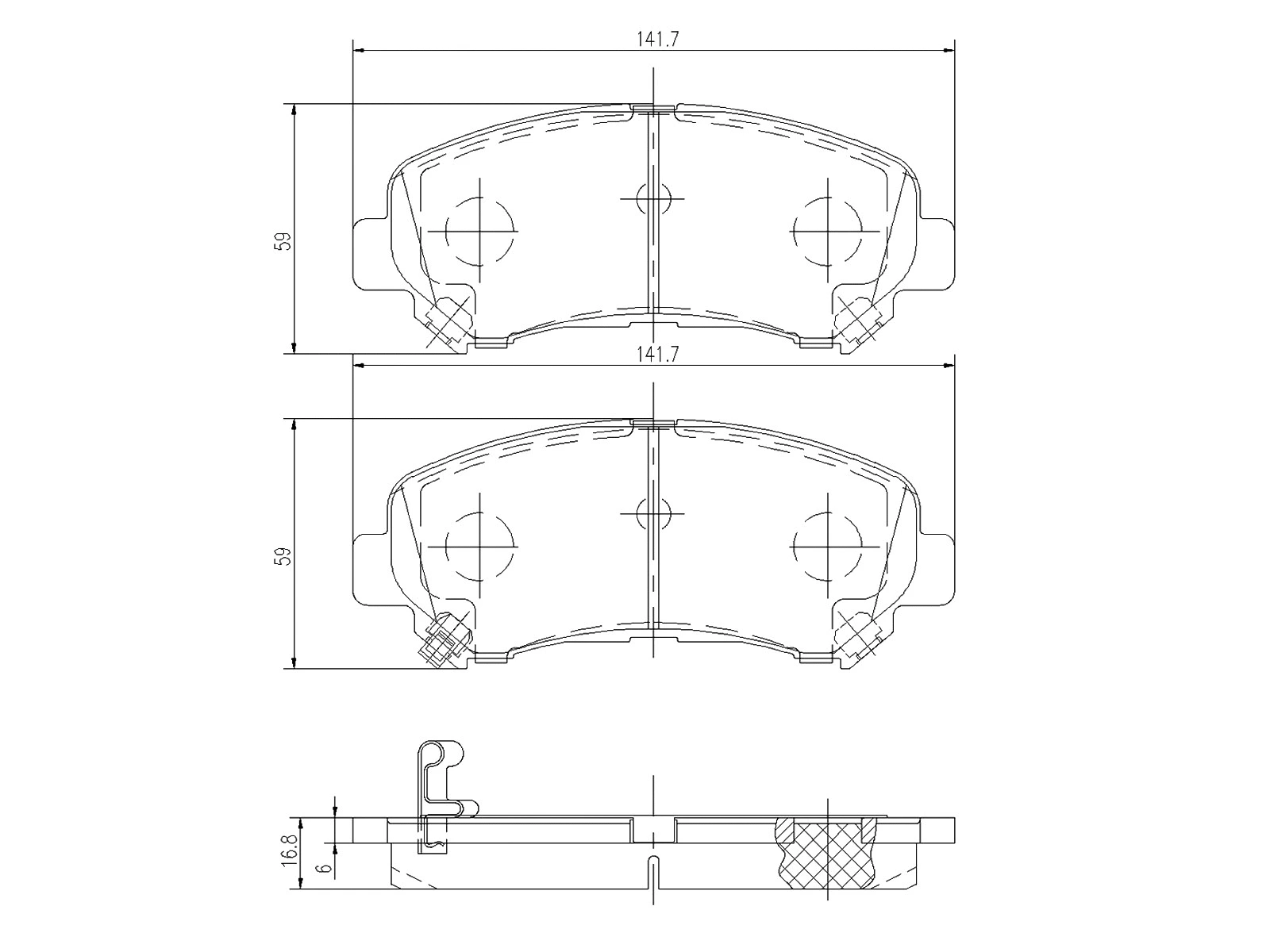 Brake Pad Set, disc brake (AZMT-44-022-1300)