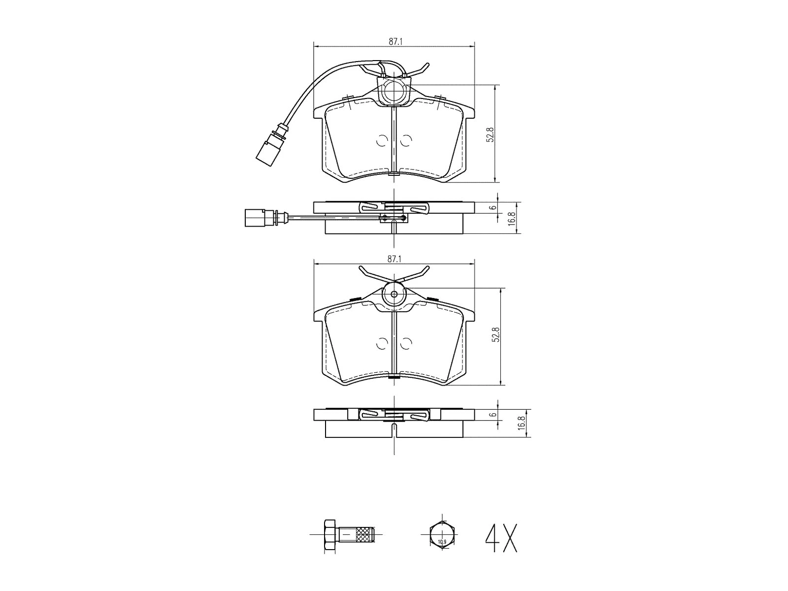 Brake Pad Set, disc brake (AZMT-44-022-1119)