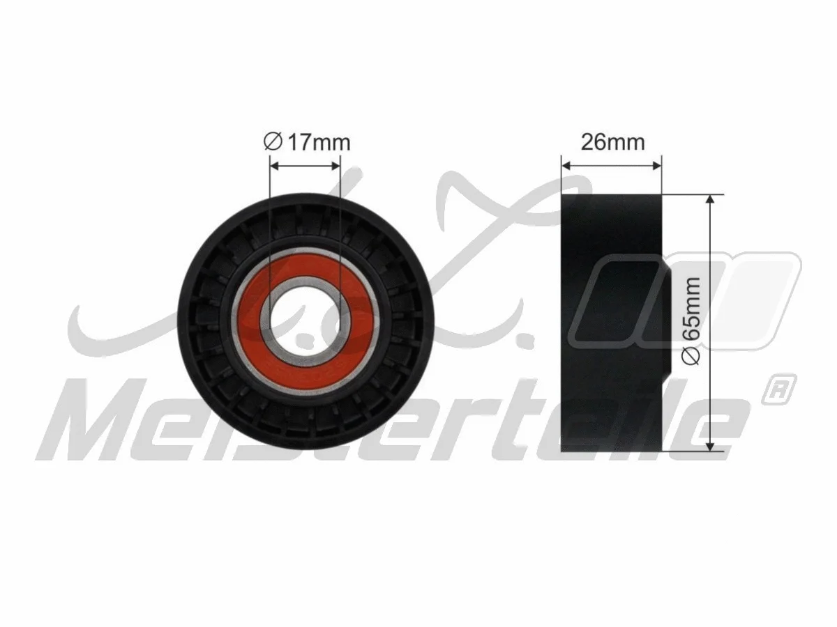 Deflection/Guide Pulley, V-ribbed belt