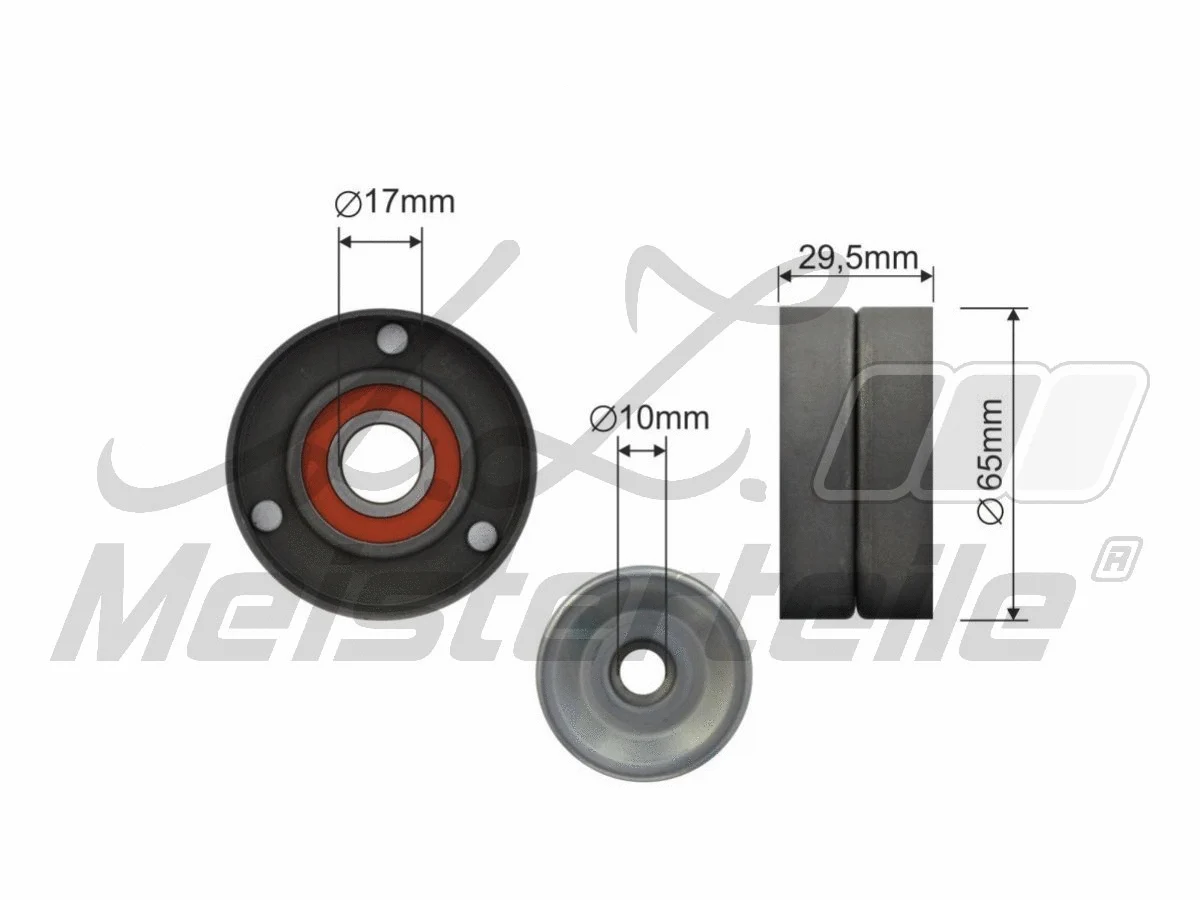 Deflection/Guide Pulley, V-ribbed belt (AZMT-20-031-1235)