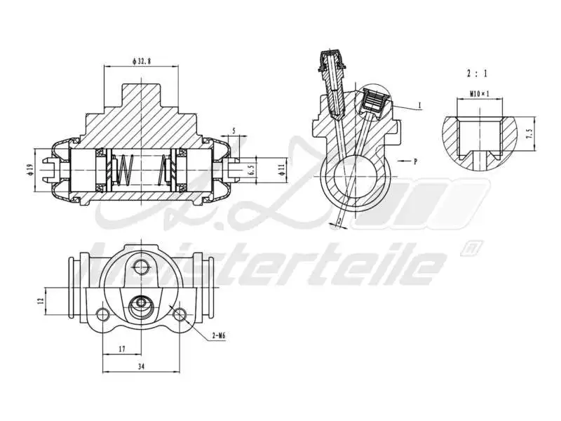 Wheel Brake Cylinder (AZMT-44-111-1147)