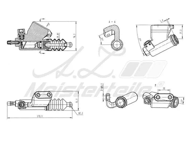 Slave Cylinder, clutch (AZMT-47-031-1047)