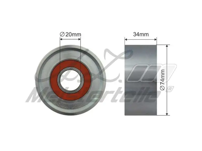 Deflection/Guide Pulley, V-ribbed belt (AZMT-20-031-2188)