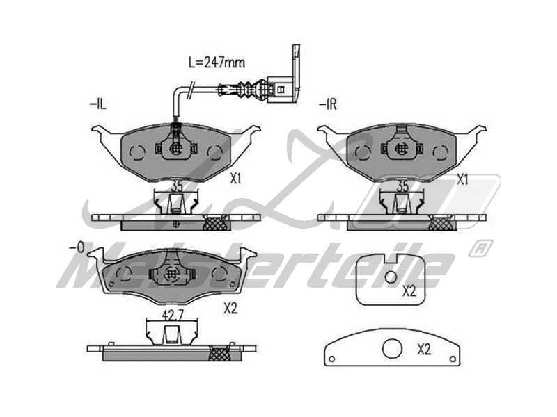 Brake Pad Set, disc brake (AZMT-44-022-1732)
